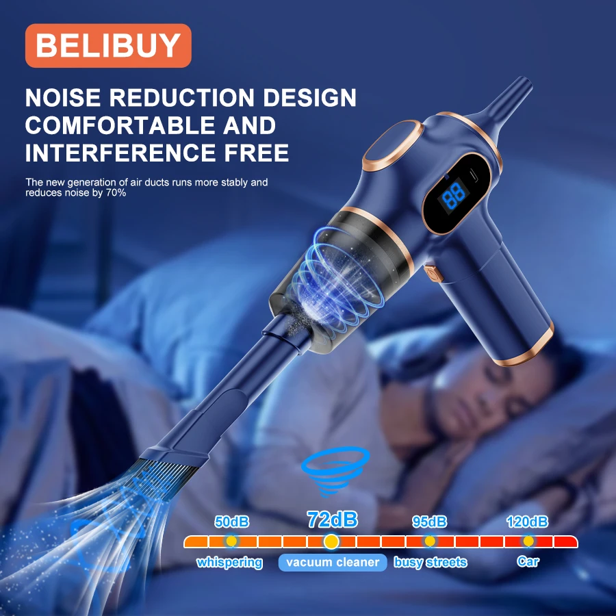 BELIBUY ワイヤレス車掃除機家電ソファ掃除機ハイパワー家庭用カーペットクリーナーミニ掃除機