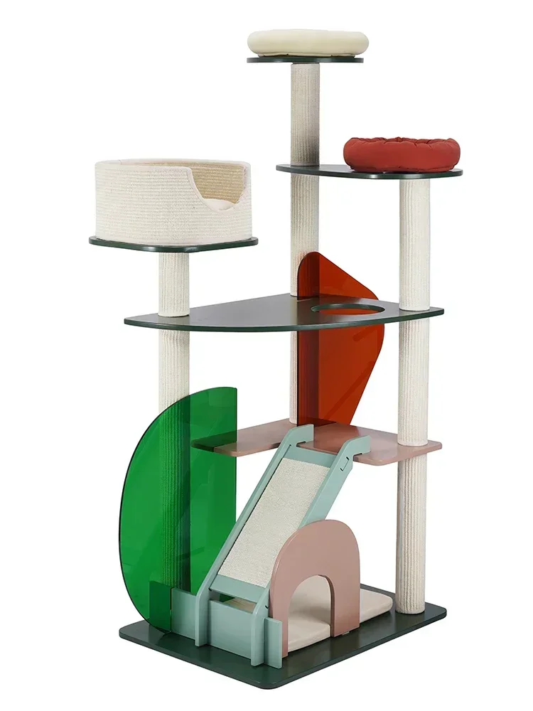 Acrylic cat climbing frame, nest, and tree integrated large toys do not occupy space for pet supplies