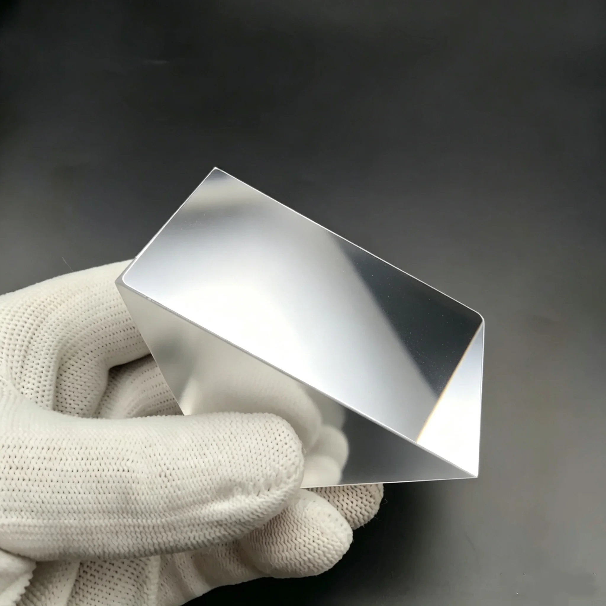 90° Right Angle Prism, Aluminum Coated Hypotenuse Total Reflection Triangular Optical Prism Custom Optical Experiment