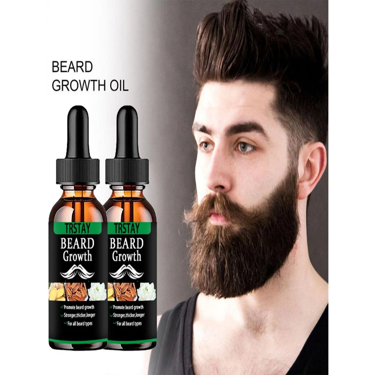 

NEW Beard Hair Growth Essential Oil Anti Hair Loss Product Natural Mustache Regrowth Oil for Men Nourishing Beard Care Roller