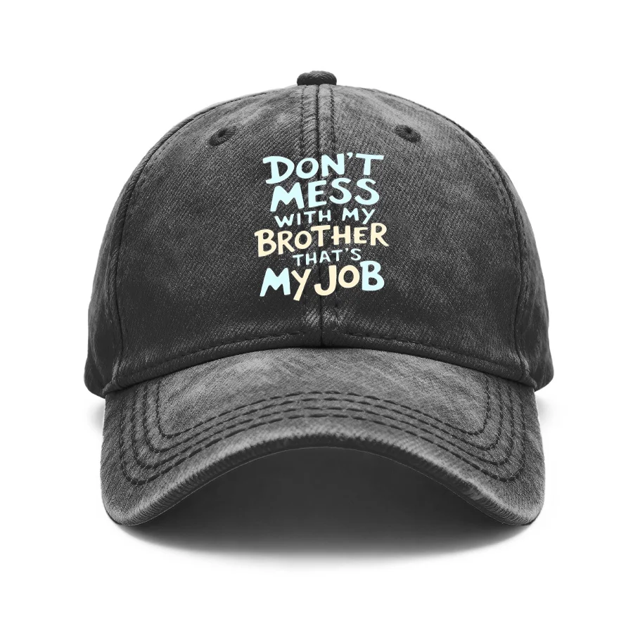 1 Piece Vintage Washed Unisex Baseball Cap with Fun Embroidered Quote 