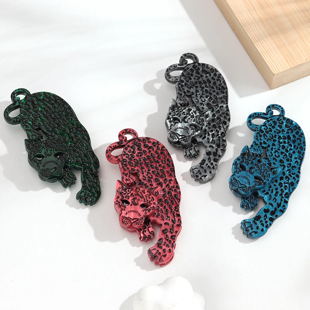 Scary Acrylic Colorful Leopard Felines Animals Badge Brooches Fierce Beast Splicing Brooch  2026 New Jewelry Gifts