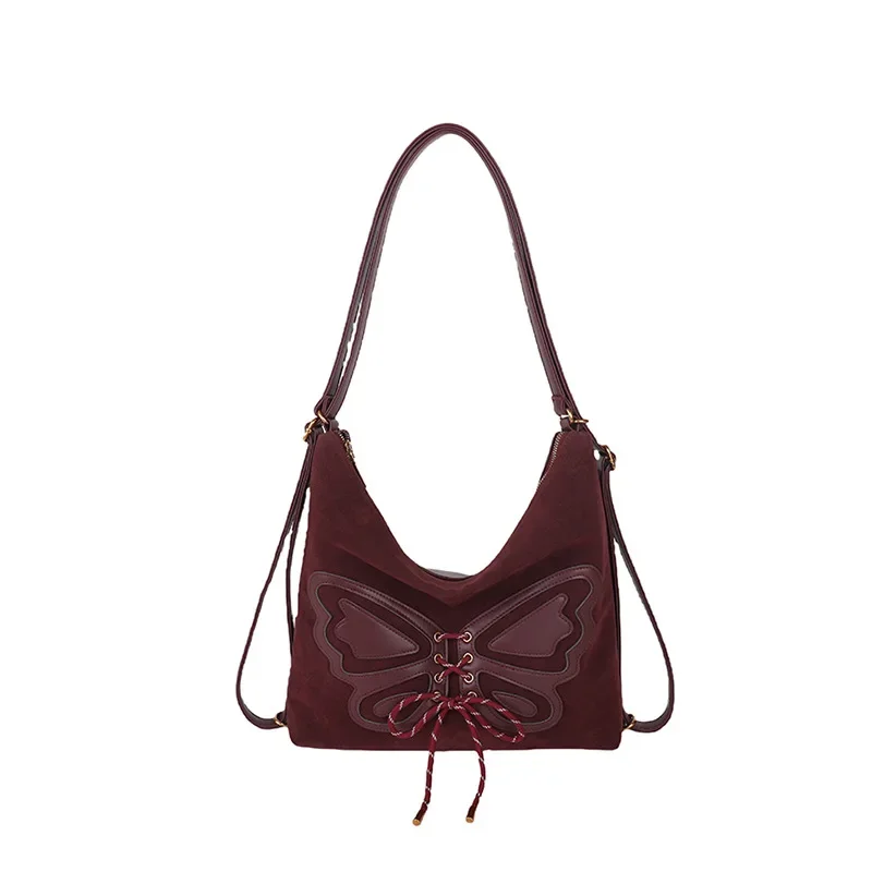 Vintage grande saco feminino 2024 novo popular angola vermelho casual moda bolsa de ombro multifuncional mochila