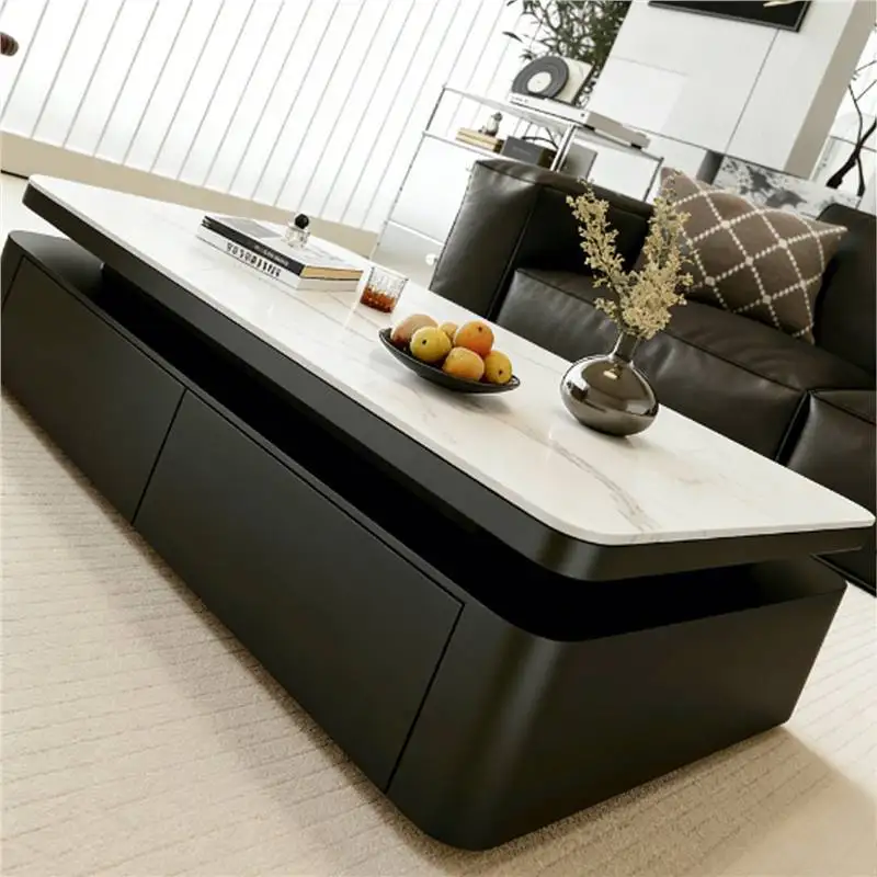 Rock slab coffee table living room household small apartment modern light luxury high sense rectangular I