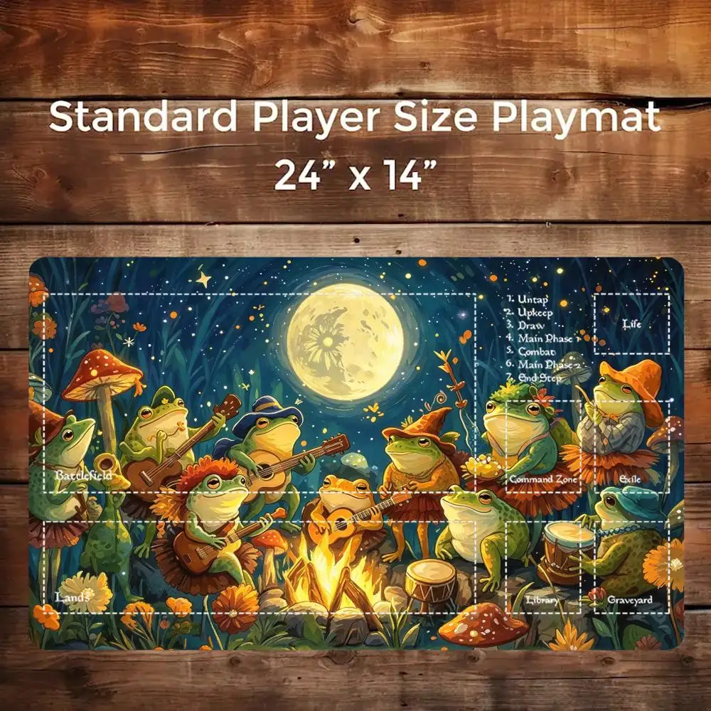 Frog Bonfire Party Mousepad Desk Mats Laptop Accessories Desk Gadgets Gaming Mat Office Mouse Mat Playmat Gamer Setup Decoration
