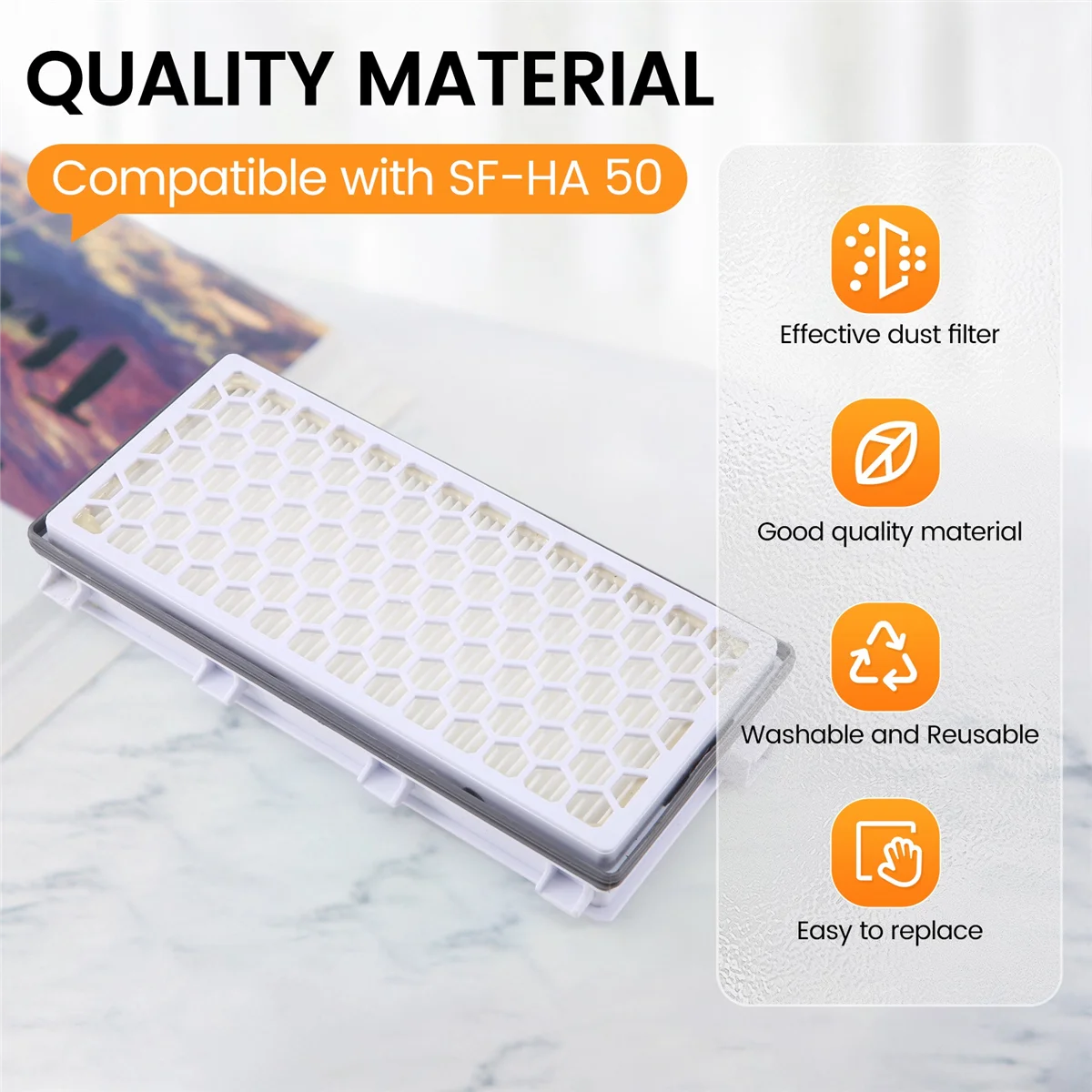 A24USF-HA50 HEPA Airclean 50 Filter Compatible for Miele Vacuum Cleaner Series Complete C3 C2 C1 S8000 S6000 S5000 S4 S5,Etc