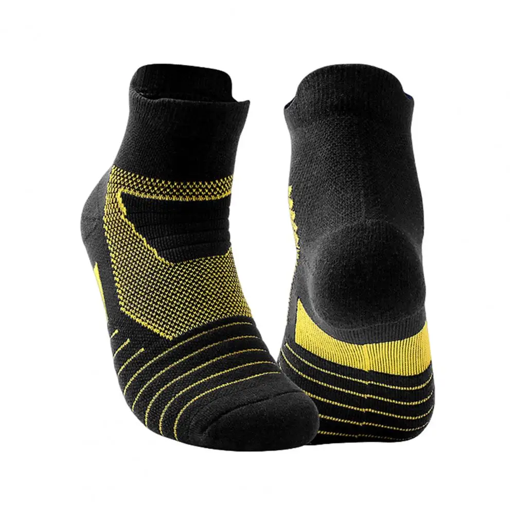 1 Pair Low Cut Men Cycling Socks Black White Gray Breathable Cotton Sports Terry Socks Male Comfortable Short Running Socks