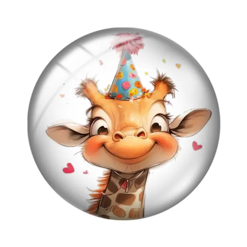 Quirky giraffe clipart Coloured drawing 12mm/16mm/18mm/25mm Round Photo Glass Cabochon Demo Flat Back Making findings