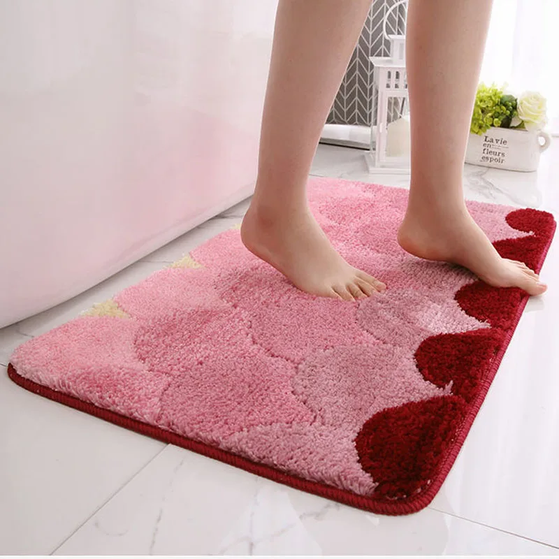 Double Layer Flocking Entry Door Dustproof Floor Mat Bathroom Absorbent Non-slip Foot Pads Bedroom Living Room Decorative Carpet