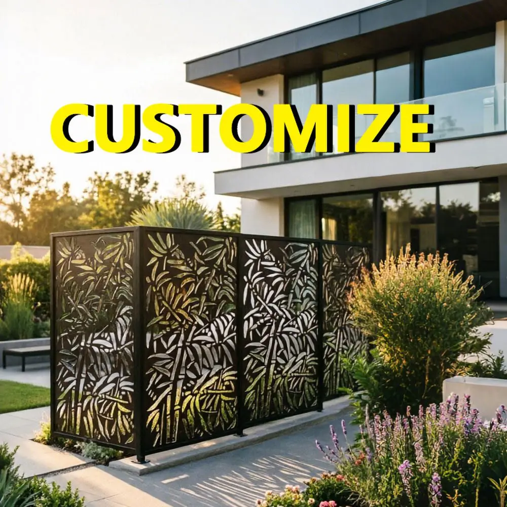 

Any Size Custom Laser Cut Metal Fence Board Art Decor Privacy Screen Garden Yard Outdoor Aluminum Steel Heavy Durable Barrier