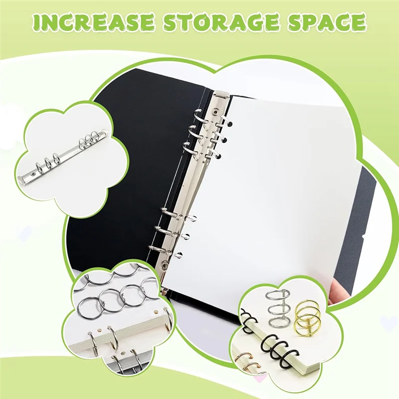 XB-A5 6-Ring Sticker Binder Organizer Double-Side Reusable Insert Refills- Blank Release Paper Page 80 Sheets