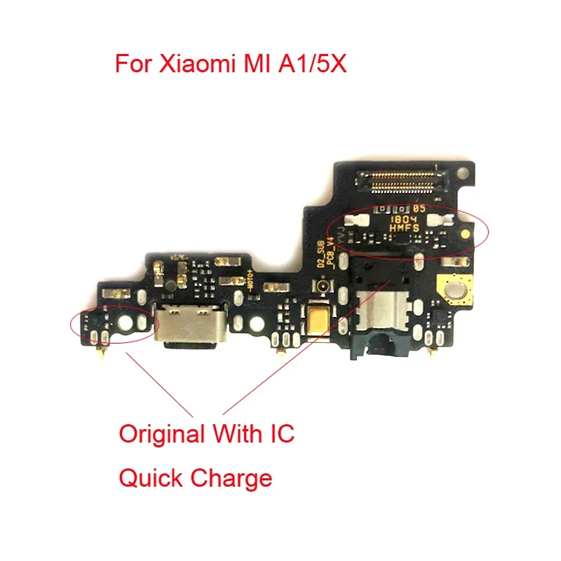 USB charging port dock connector board flex ribbon cable for Xiaomi Mi A1 5x replacement repair spare parts