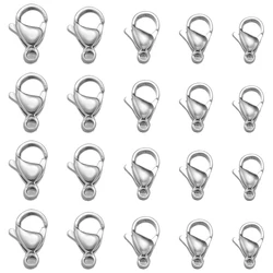 100pcs 9/10/11/12/13mm Stainless Steel Lobster Clasps Chain Claw Connectors for Bracelet Necklace DIY Jewelry Making Supplies