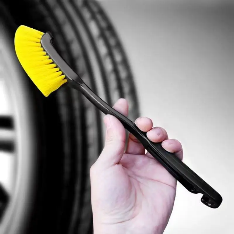 1Pc Car Wheel Tire Rim Brush Curved Head Flexible Truck Wheel Hub Wash Detail Deep Cleaning Brushes Cleaner Hand Tools