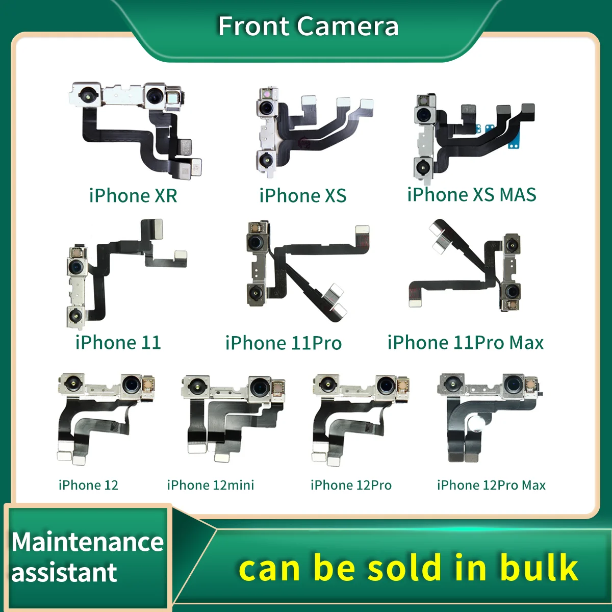 

Original Front Camera Main Lens Flex Cable For iphone X XR XS MAX 11 12 promax Small Front Camera