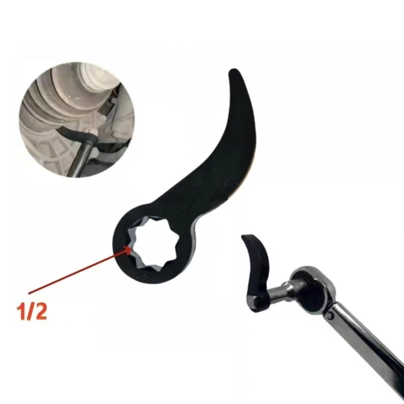 Adjustable Indexing Crowbars Head for Mechanics, Pry Bar with Ratcheting Mechanism 1/2inch Drives Adapter