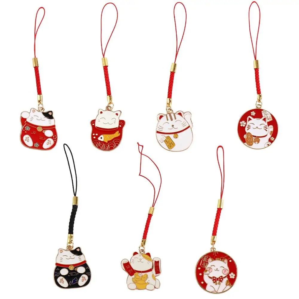 Nafu Phone Chain Anti-drop Cat Keyring Lucky Cat Phone Pendant Mobile Phone Straps Fortune Cat Keychain Mobile Phone Lanyard