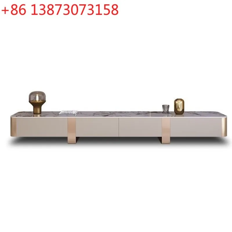 

Italian light luxury rock slab Internet celebrity minimalist small apartment living room modern simple designer TV cabinet