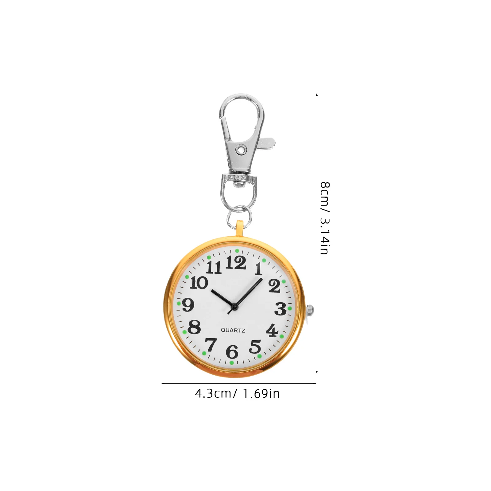 Portable Nurse Watch Hanging Keychain Clip-on Pocket Fob Watch Lightweight Accurate Unisex Clip Badge for Doctors Students Women