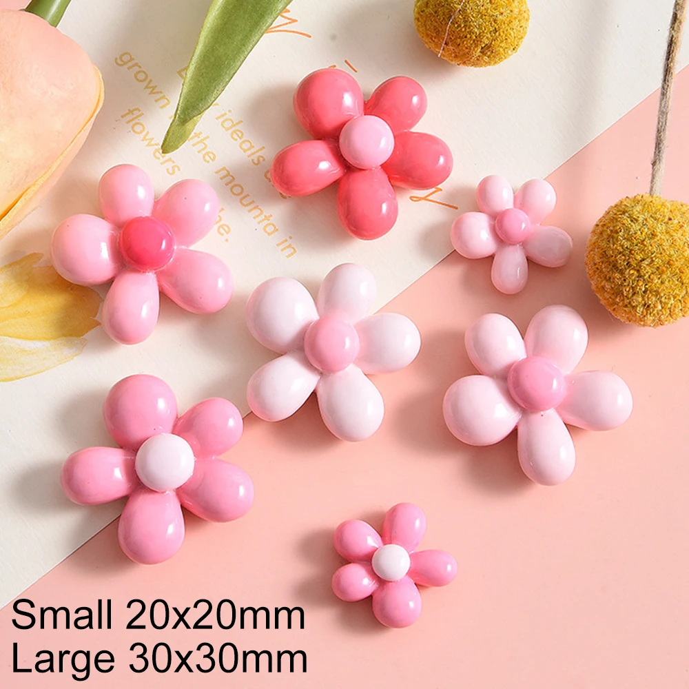 10PCS Rose Pink Flower Series Resin Flatback Cabochons For Hairpin Scrapbooking DIY Jewelry Craft Decoration Accessories