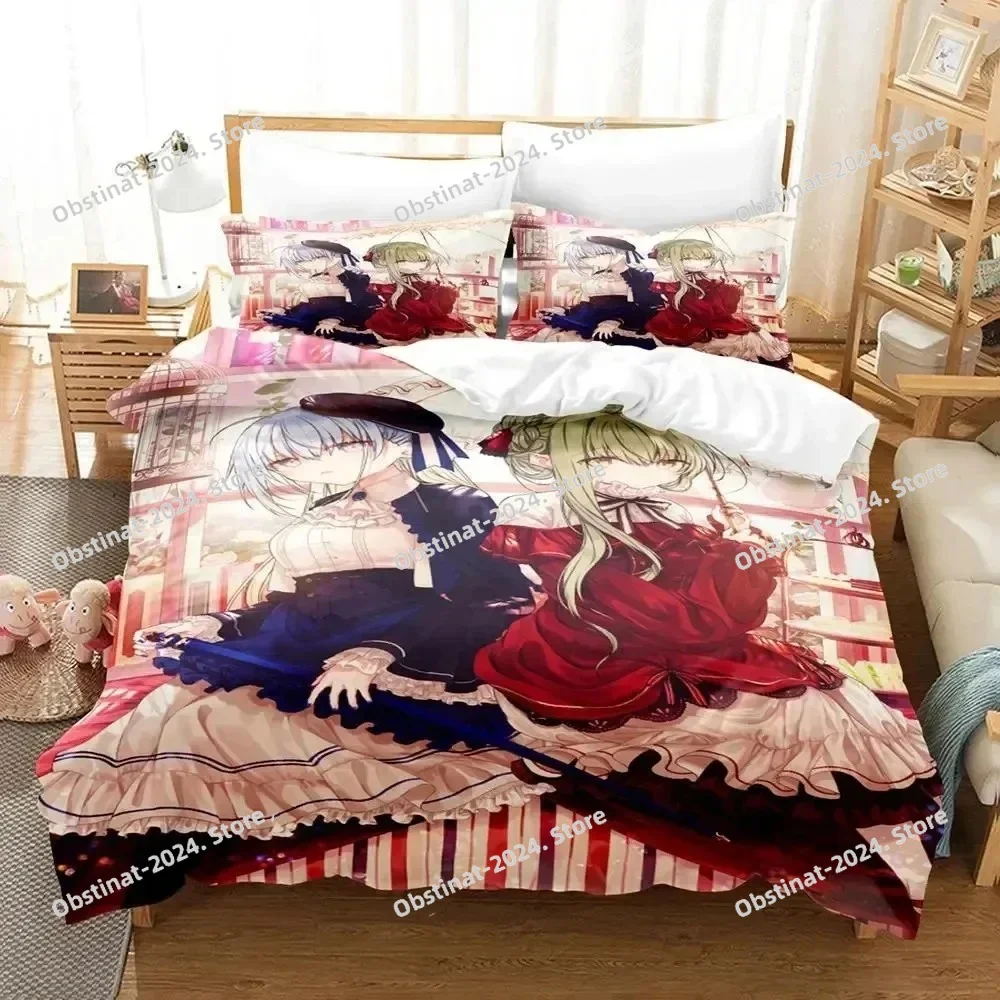 Anime Saint cecilia & Pastor lawrence Bedding Set Printed Duvet Cover Sheet Pillowcase Bed Soft Quilt Cover Full Queen King Size