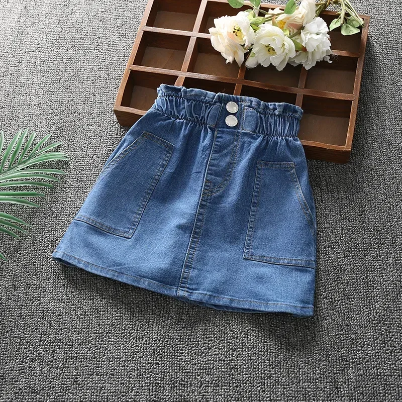 

Girls Skirt Summer Denim Girls Cake Mini Pettiskirt Suitable For 1-6 10 12 14 Years Old