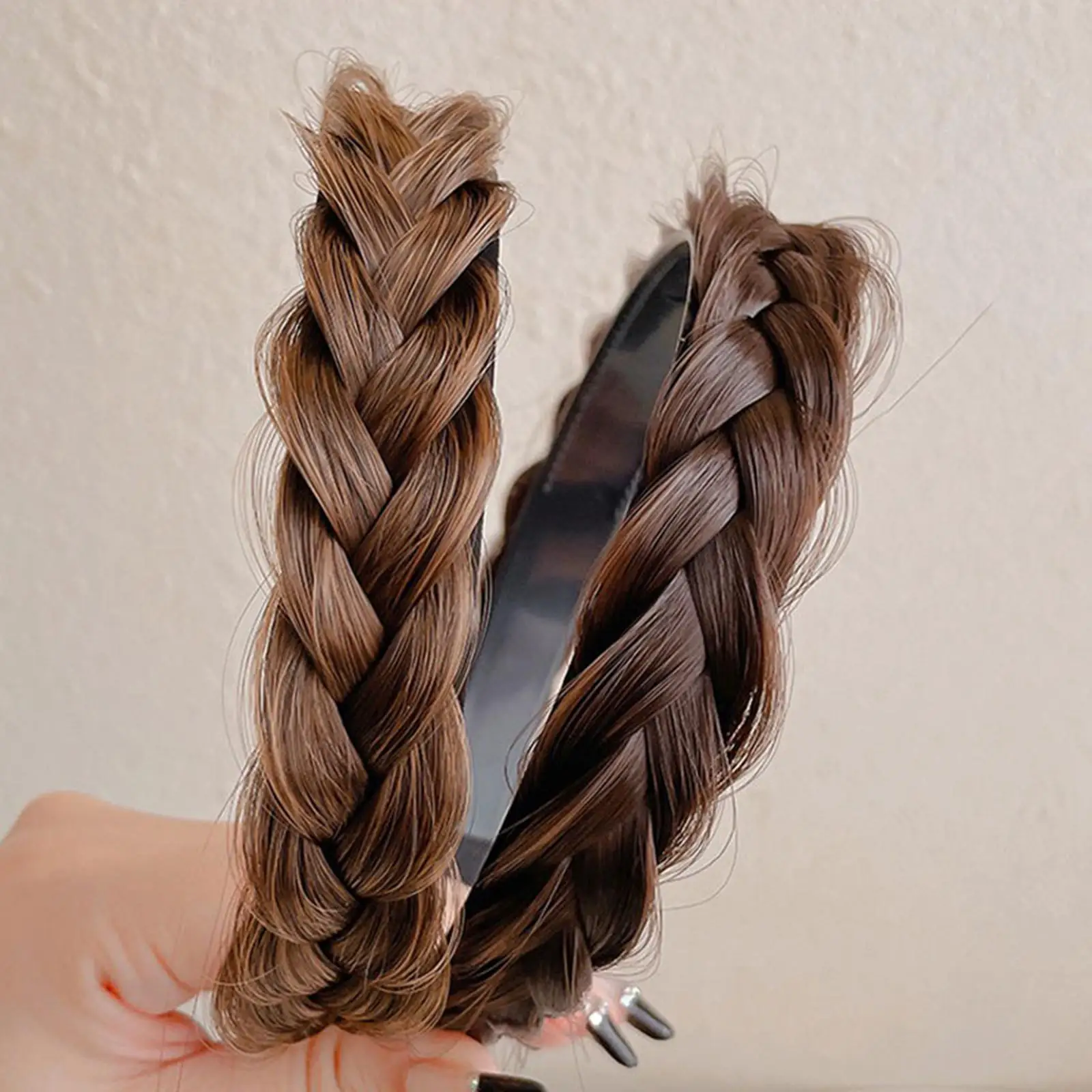 

Hair Braided Headband Chunky Braids Headdress, Headwear Hair Accessory, Crossed Braid Chunky Hair Bands for Women