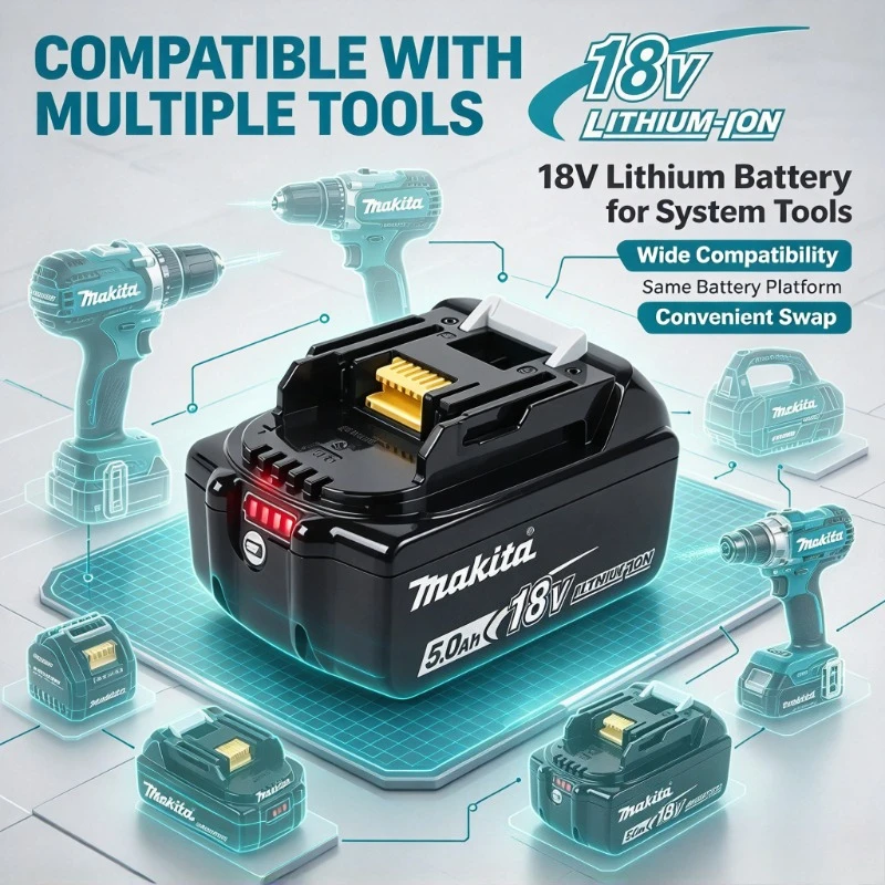 Genuine Makita 18V Lithium Battery 6Ah-9Ah BL1860 DDF487 BL1830B BL1850B BL1850 BL1840 BL1815 Replacement Lithium Battery