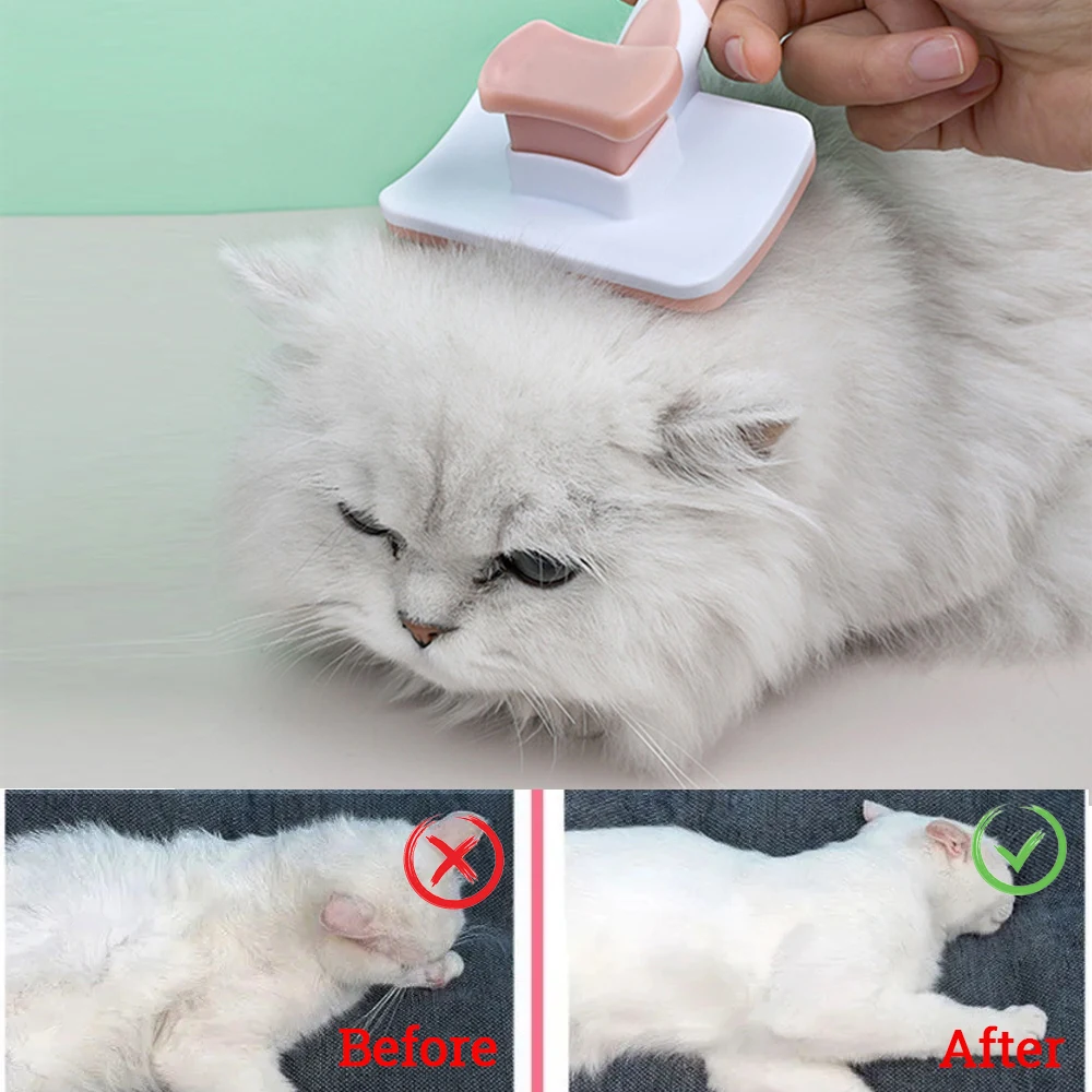 Pet Cat Dog Comb Stainless Steel Grooming Needle Brush Hair Removal Self Cleaning Beauty Skin Care Massage Tool Dogs Accessories