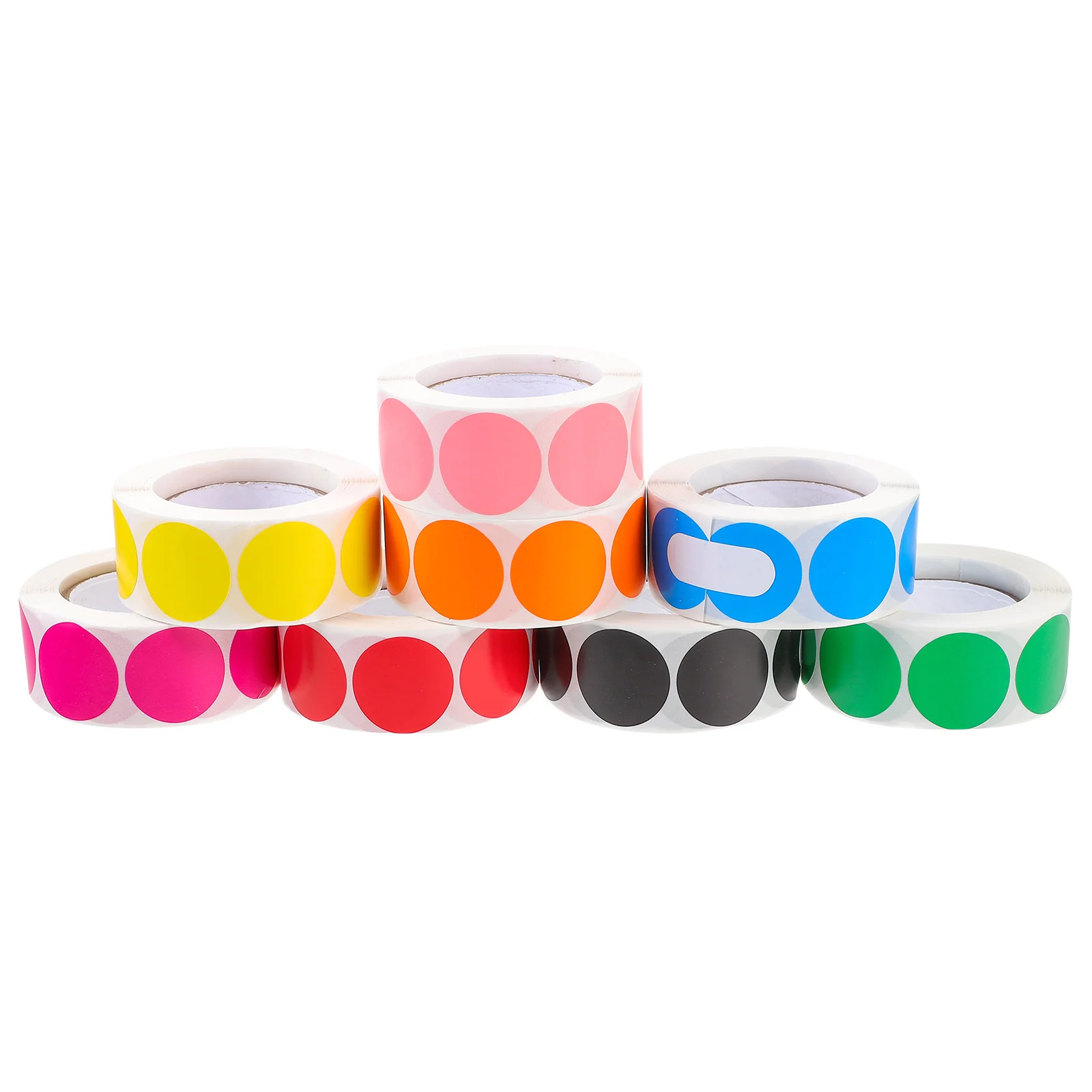 

8 Rolls Colored Dot Stickers Self-Adhesive Color Coding Labels For Home Office Jar Bottle Markers Classification Stickers Round