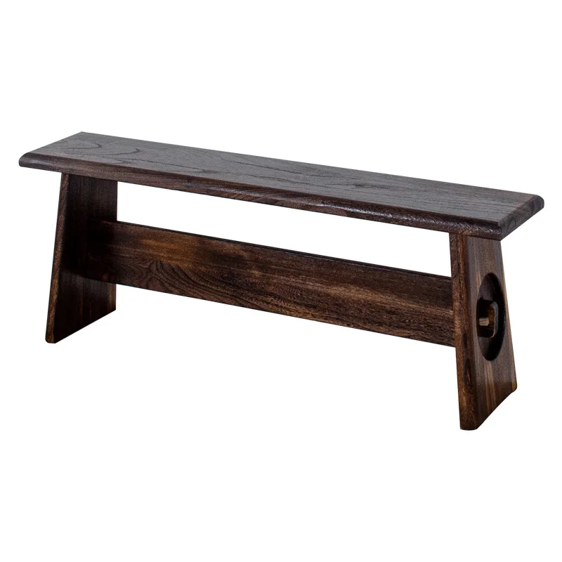 to-Solid Wood Bedside Stool Wabi-Sabi Style Entryway Stool for Dining Table or Bedroom Minimalist