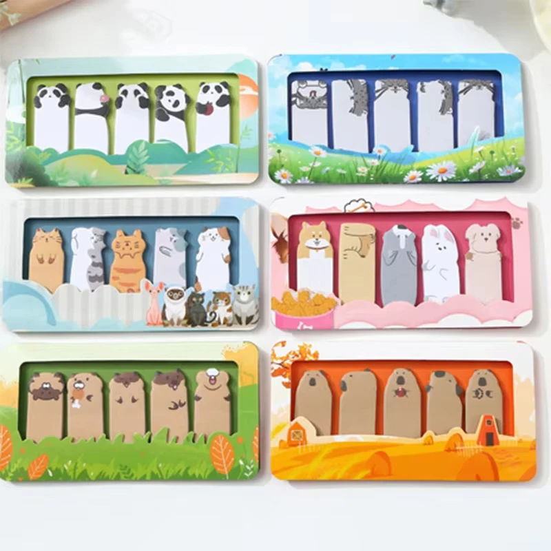 150 Sheets/Pack Kawaii Stationery Cartoon Animals Marker Zoo Memo Pad Bookmark Flags Index Tab Sticky Notes Paper Stickers