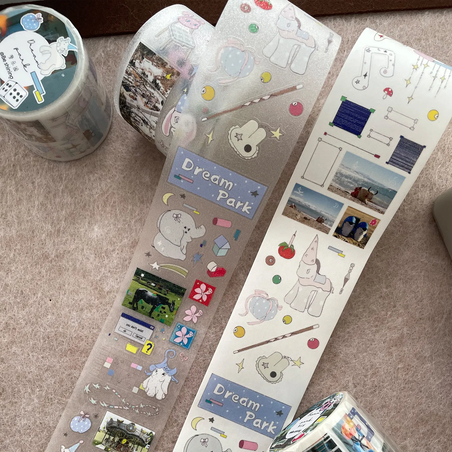 Retro Y2k Dreamland Dreamcore Hand-painted Die-cut Sticker DIY Photo Goo Card Journal Scrapbooking Phone Case Collage Supply