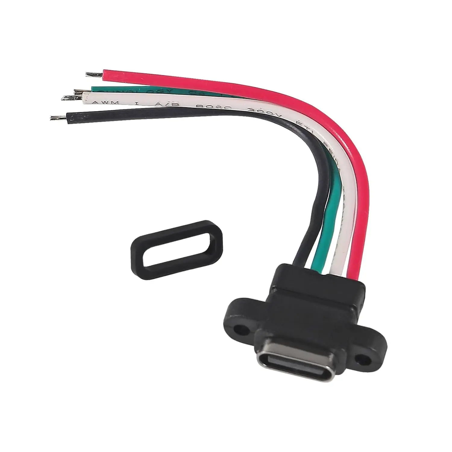 8pcs USB Connector Type-C Female Chassis 4 Pin for DIY, Waterproof 4P Solder Wire Type USB C Pigtail Cable Extension Power Cable image 4