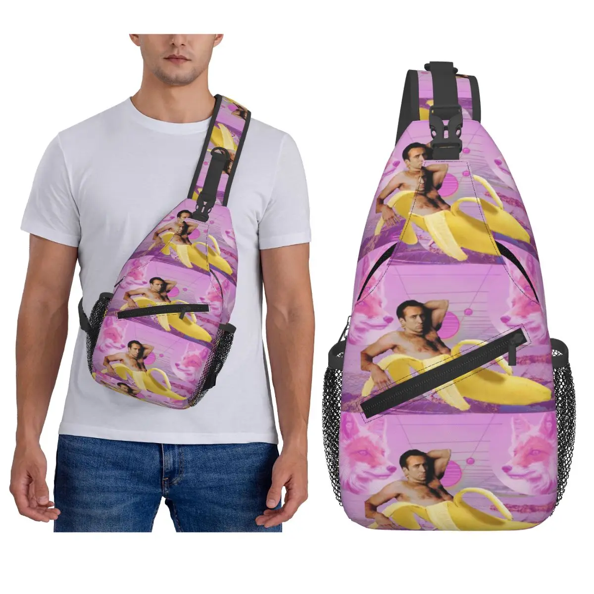 

Nicholas Cage Banana Vaporwave нагрудная сумка мужской слинг рюкзак через плечо нагрудная сумка дорожный походный рюкзак сумка на плечо
