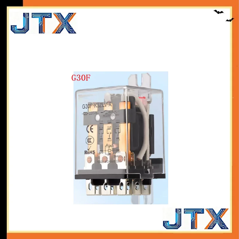 1pcs G30F High Current 30A Intermediate Relay High Power Compact Triple Open Triple Close DC30v24VDC 220VAC Induction LED Lights
