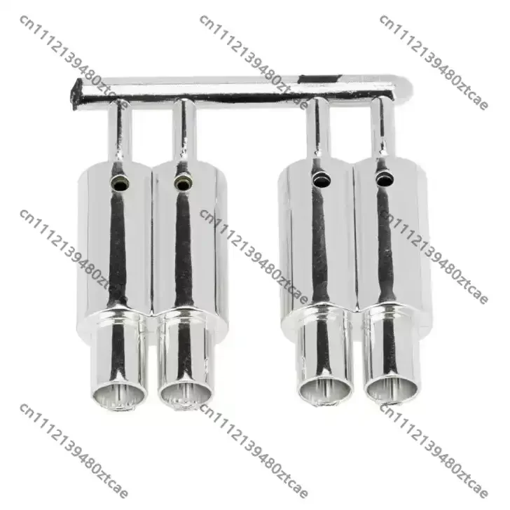 1/10 RC On‑Road Drift Car Simulation Dual Exhaust Pipe 4‑Outlet Muffler Decorative Modification Upgrade Accessory