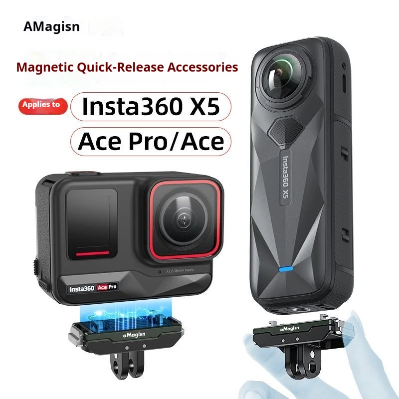 

Metal Magnetic Quick Release Base For Insta360 X5/Ace/Ace Pro/Ace Pro 2 Adapter Mount Sports Camera Holder Bracket Accessories