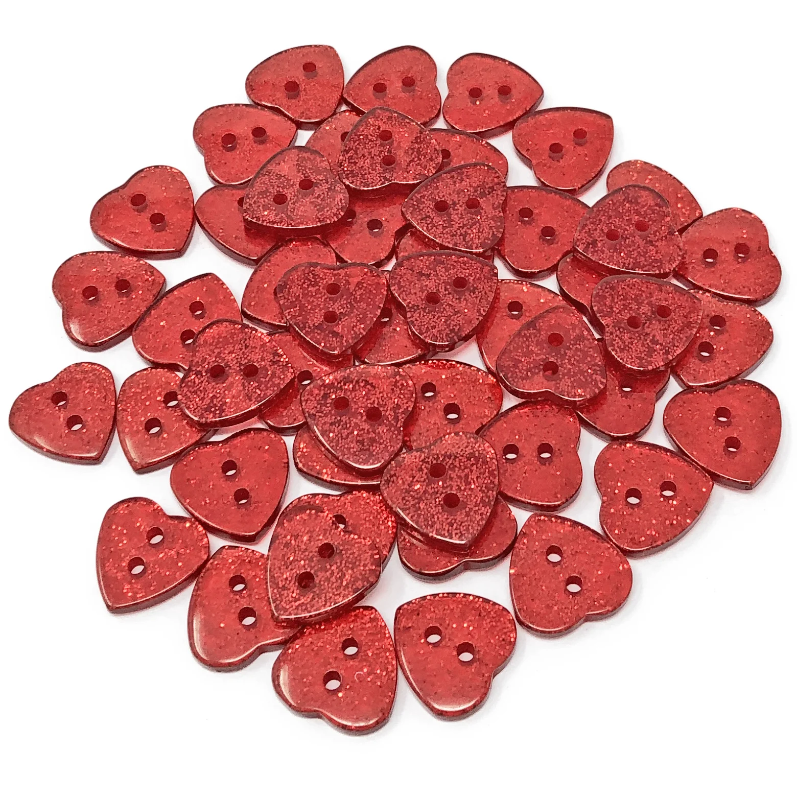 200 Stück 12x13mm Harz-Glitzer-Herzen mit 2 Löchern, Knöpfe für DIY-Kleidung, Nähzubehör, Glitzer-Handarbeiten, Verzierung für Scrapbooking – Detail 2