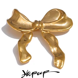 Yhpup Stainless Steel Metal Bowtie Bow Knot Trendy Brooch Pin Water Resistant Jewelry Clothes Hat Accessories Wholesale