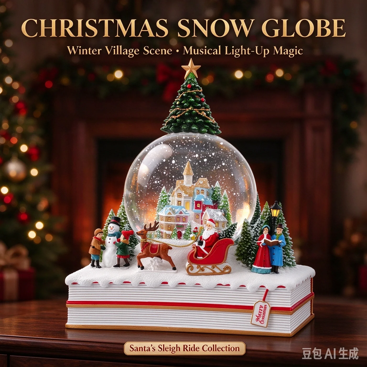 Enchanted Winter Musical Snow Globe, 120MM Crystal Ball with Swirling Snowfall, Collectible Holiday Decor & Soothing Melody Gift for Adults, Christmas Tabletop Centerpiece