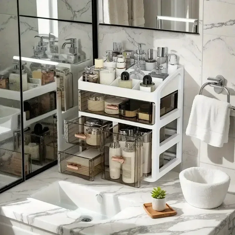 

Коробка для хранения косметики, чехол для макияжа, держатель для кистей, помады, настольный роскошный органайзер для макияжа, тип ящика, контейнер для ювелирных изделий