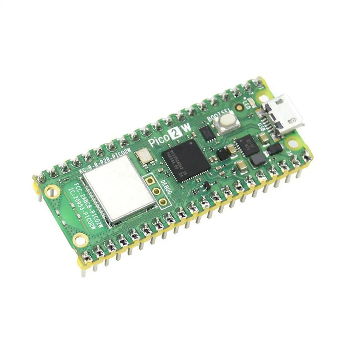 A14G For 2 W Microcontroller Development Board RP2350 Chip Support WIFI Bluetooth, Soldered Yellow Header