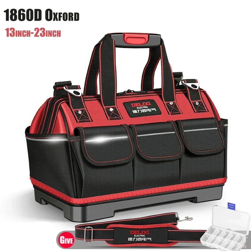 Imagem -02 - Polegada Bolsa de Ferramentas 1680d Oxford Pano Eletricista Organizador Carpinteiro Armazenamento Profissional Multifuncional Grande Capacidade Toolbag 18 20