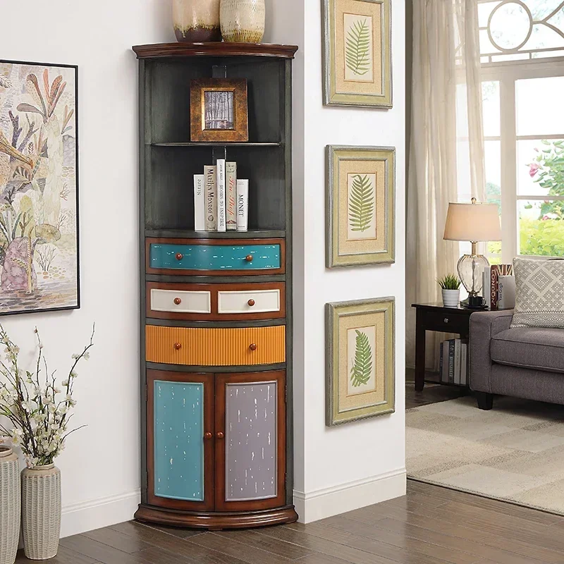 

Американский угловой шкаф для гостиной, треугольный шкаф, окрашенный угловой шкаф, европейский угловой шкаф, стеллаж