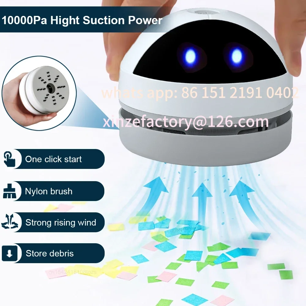 

Customizable Car Cleaner Portable Mini Table Vacuum Cleaner for Car Desk Office Dust Sweeper USB Charging Desktop Vacuum