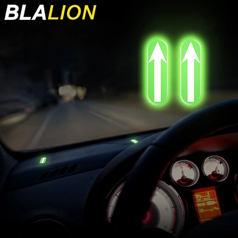 

BLALION Luminous Car Spot Marking Stickers Interior Judgment Directional Sign Arrows Label Car Driving Decal Night Warning Sign