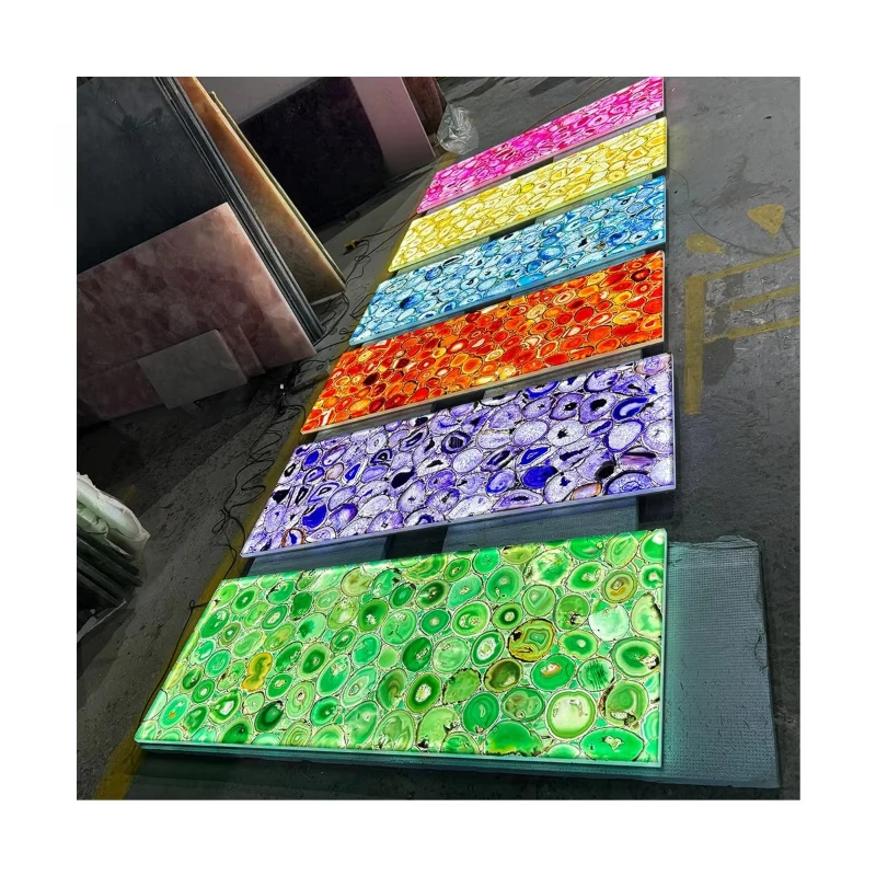 floor wall decoration countertop with natural backlight color agate slate