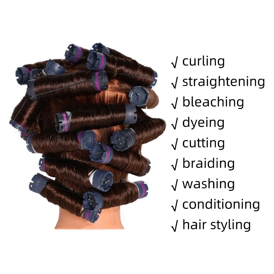 رأس عارضة أزياء للتدريب على الشعر الاحترافي 2022 بوصة مع 100 شعر بشري لمدارس التجميل واستخدام الصالون يتضمن C مجانًا