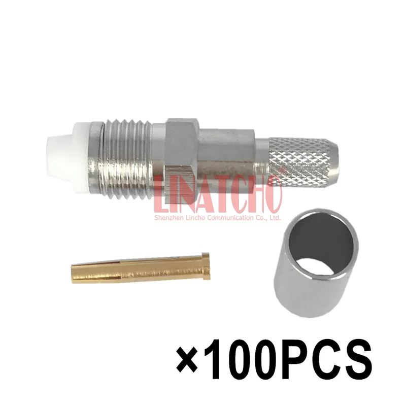 

100PCS 50ohm RG142 LMR195 RG58U 50-3 3D-FB Cable Crimp FME Female Jack Connector